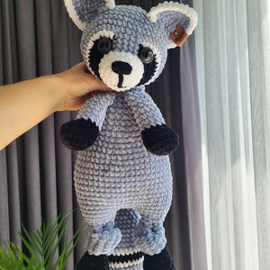 Raccoon crochet plush toy lovey