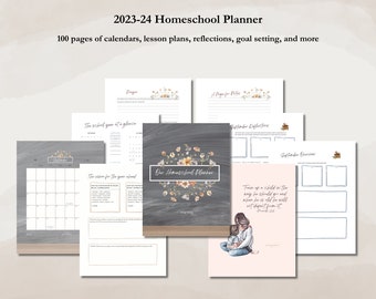 KOGA Printable Homeschool Planner | Lesson Plan Template | 2023-2024 School Year | Christian Based Homeschool Organization | Trackers |