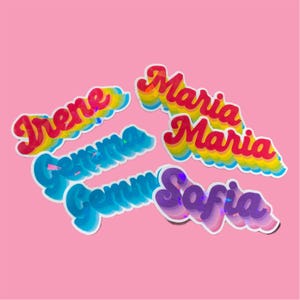 Personalized Name 3" Vinyl Sticker, Name Sticker with Custom Colors, Waterproof Sticker, Holographic Sticker, Birthday Gifts, Free Shipping