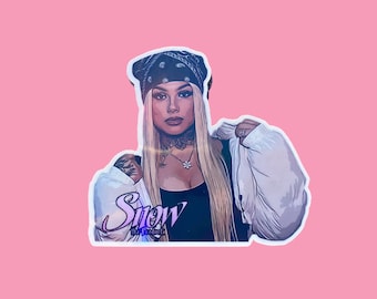 Snow Tha Product Sticker – Mexican-American Singer Vinyl Decal – Clear or Holographic Protective Layer, 2” or 3” or 6”