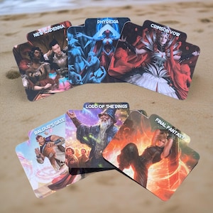 Magic the Gathering kaartverdelers, MTG horizontale of verticale set verdelers, Final Fantasy-Lord of the Rings-Baldur's Gate, gratis verzending