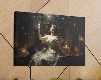 Glamorous Elegance, diva, broadway, Opera wall art, wall decor, glamour, champagne, Canvas Wraps