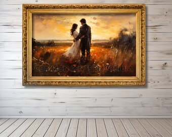 Pride and Prejudice Digital Art, Jane Austen, Romantic, Love, Sunrise, instant download for personal use