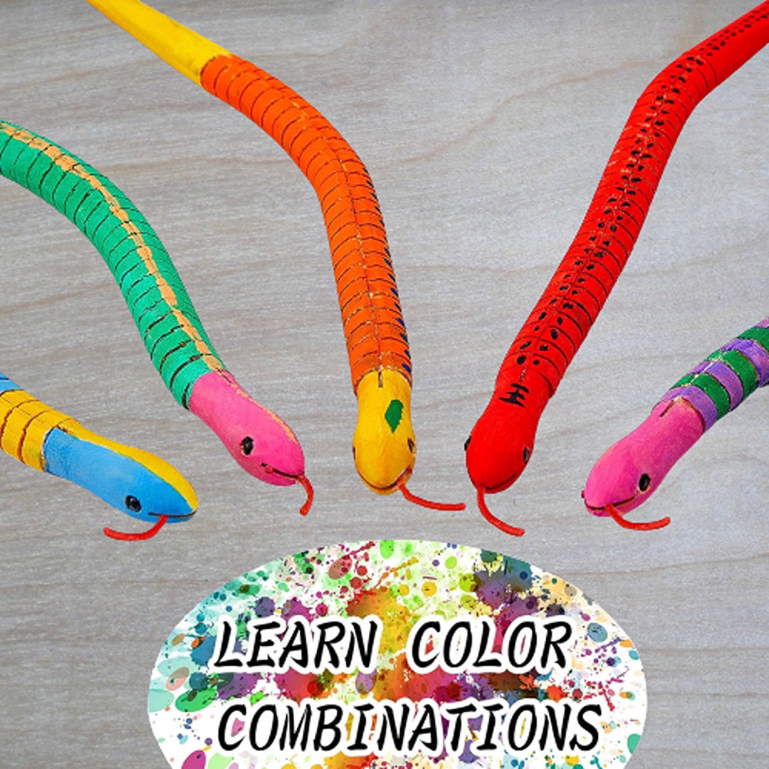 Wooden Snakes Unfinished Wooden Wiggly Snakes Jointed Flexible Etsy