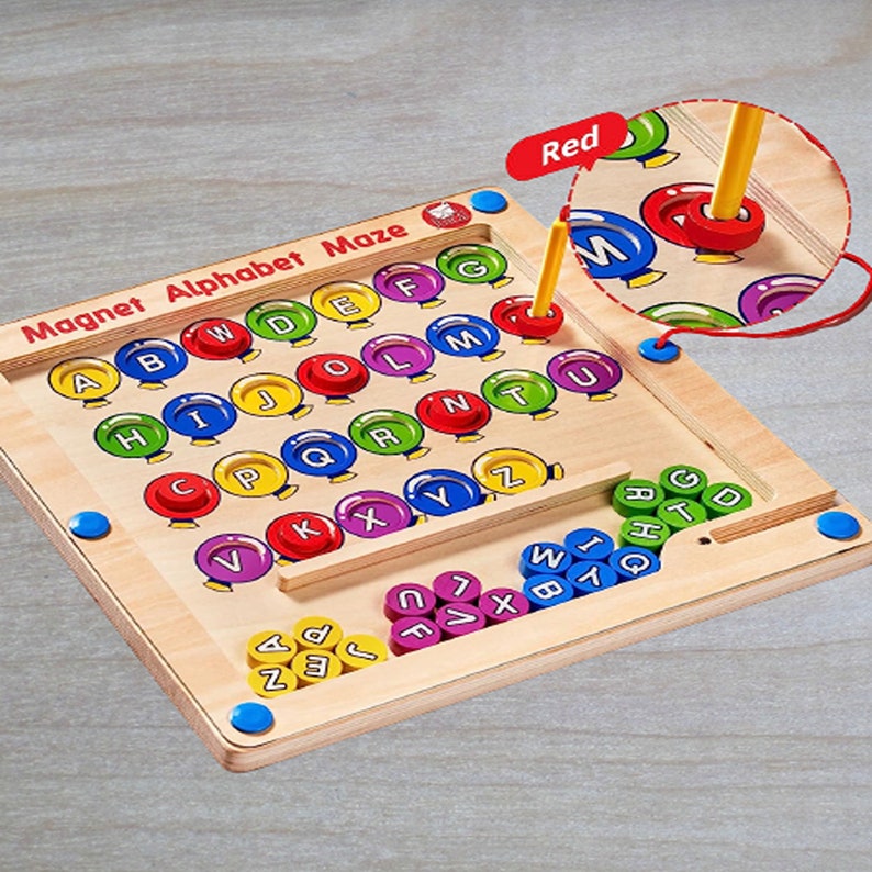 Alphabet Maze Board Learning Toys & Color Sorting Etsy
