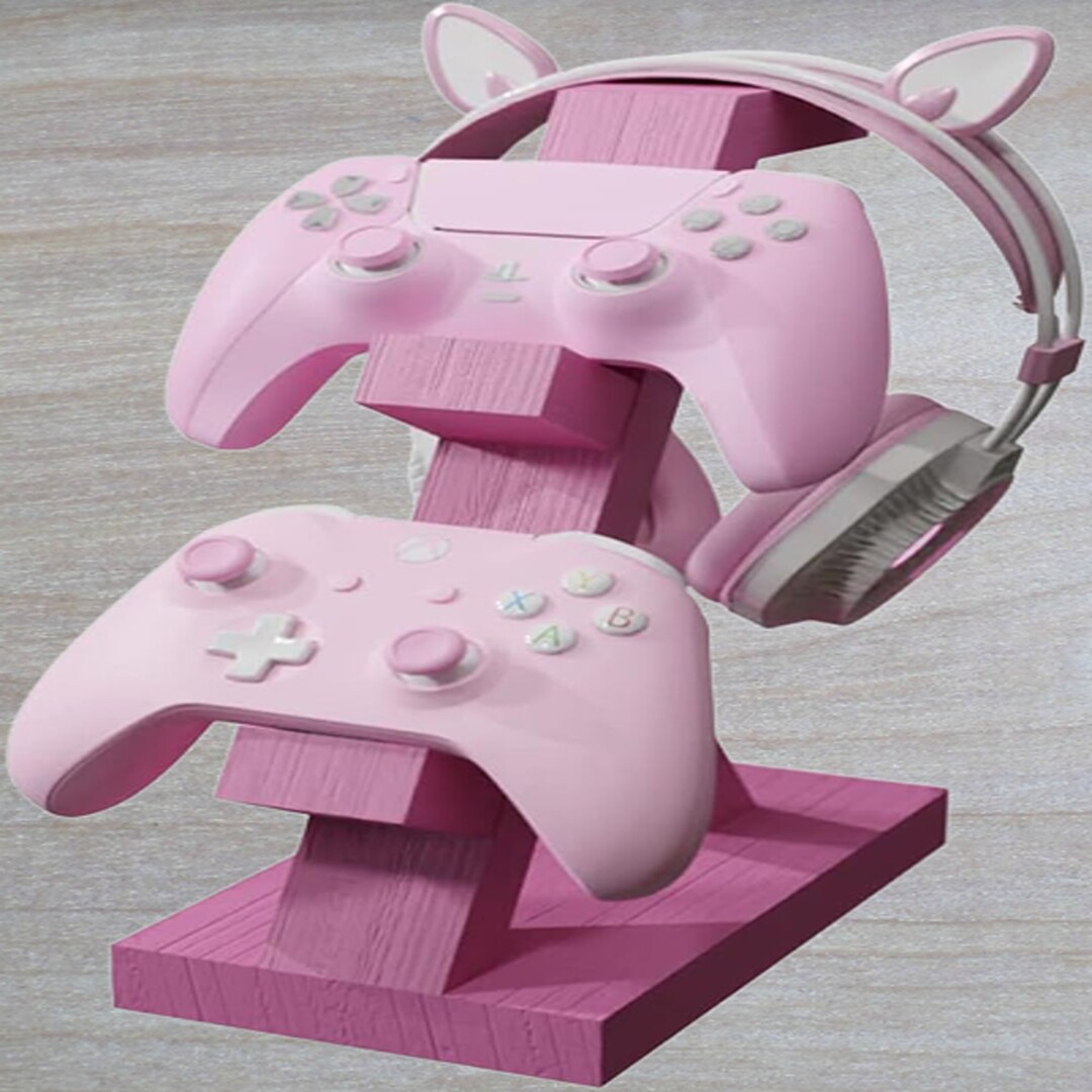 Wooden Controller Stand With Headphone Holder Game Controller Etsy