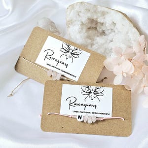 Rosenquarz Armband / Geschenkkarte / Minimalistisches Armband Naturstein / Quarz Heilung Armband / Liebe und Harmonie Geschenk / Handmade