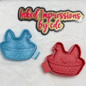 3D Vintage Huhn im Korb Silikonform