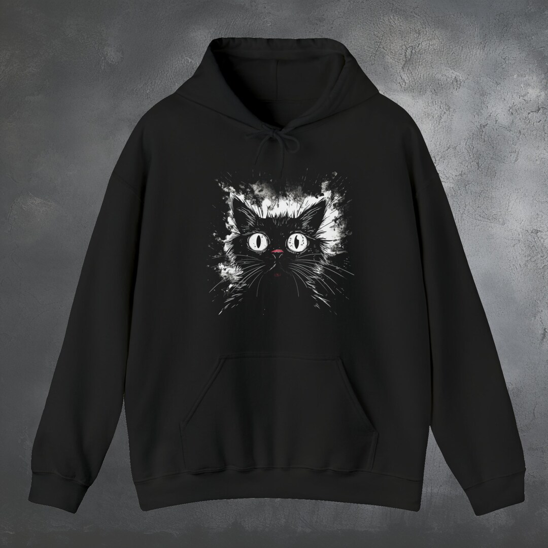 Black Cat Hoodie, Halloween Hoodie, Fairycore, Goth Aesthetic, Goth