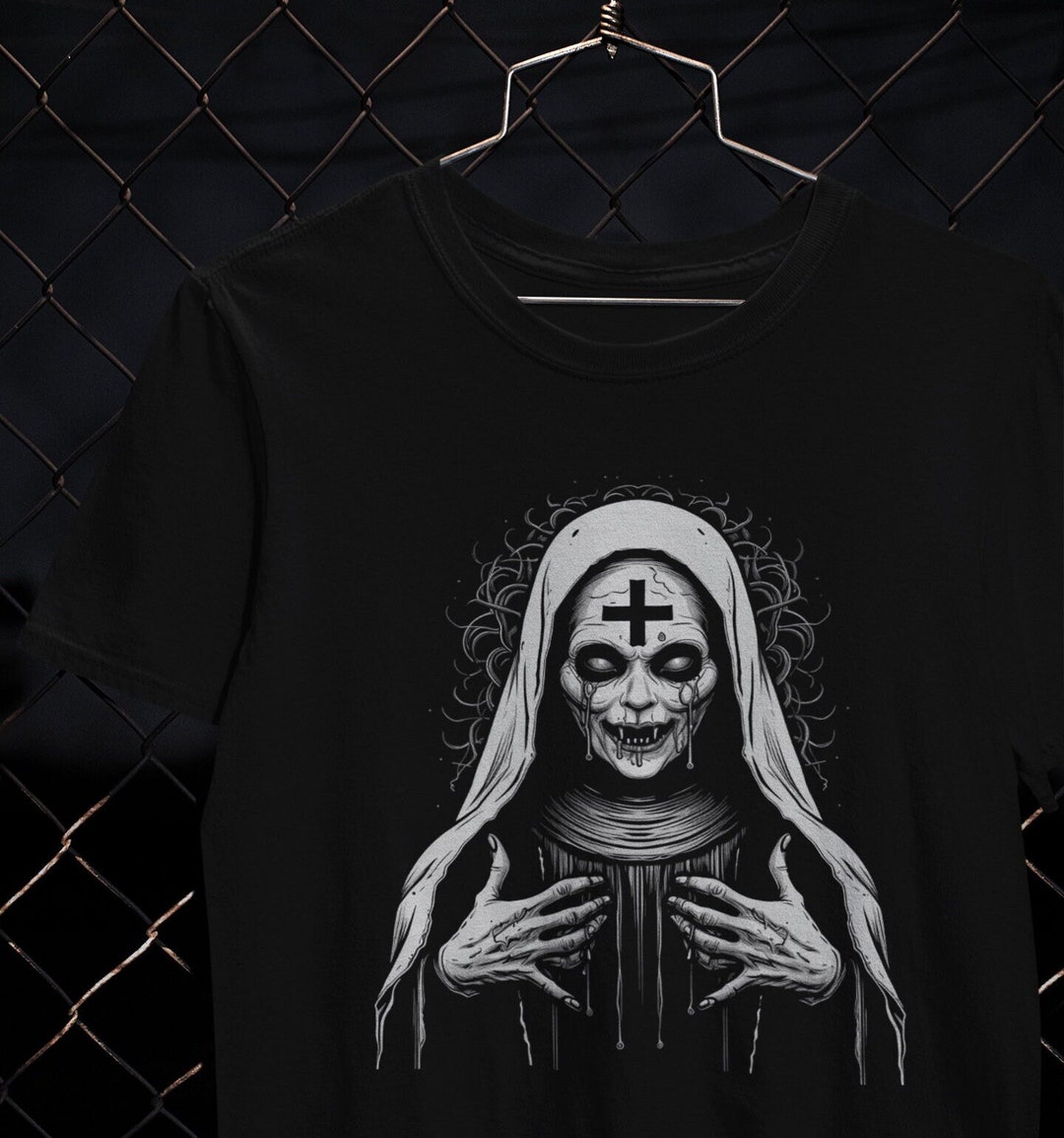 Creepy Nun T-shirt, Weirdcore T-shirt, Pastel Goth Clothing ...