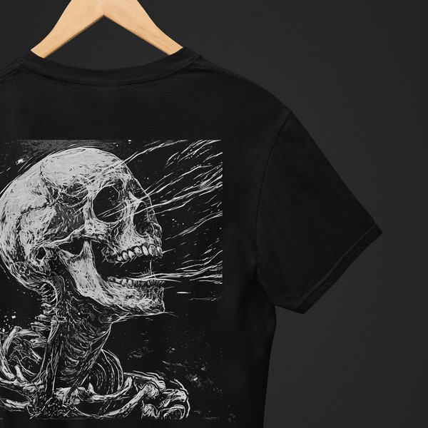 Skeleton Print T-Shirt, Goth Shirt, Y2K Clothing, Harajuku, Y2K Grunge, Pastel Goth, Alt Clothing, Whimsigoth, Cyber Sigil Shirt, Y2K Top