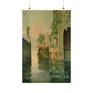 Punta De Balbianello Lake Como Italy Vintage Travel Poster (1920s)