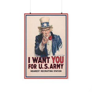 Uncle Sam (&quot;I Want You For US Army&quot;) Vintage Poster