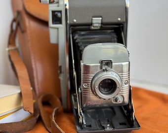 Vintage Polaroid Land Camera Model 80 1954 Brown Leather Carrying Case