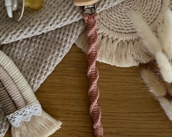 Macrame Pacifier Chain | Pacifier Strap | Boho | in 40 Colors | Baby | Newborn Gift | Boho