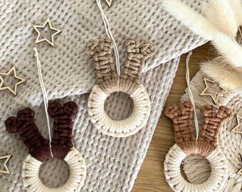 Macrame reindeer | Christmas decoration | Gift tag | Small gift | Tree ornament