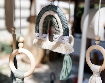 Macrame Mobile | Cloud | Rainbow | Baby | Gift for birth | Blue