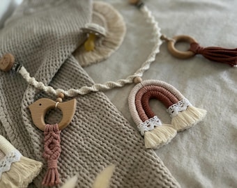 Macrame stroller chain | Calla lily | Baby | Newborn gift