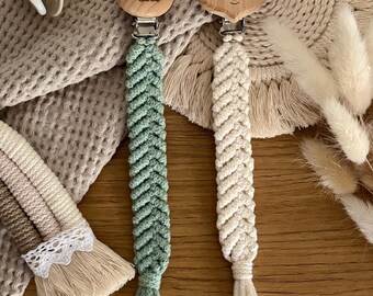 Macrame Pacifier Chain | Pacifier Strap | Adley | in 24 Colors | Baby | Newborn Gift | Boho