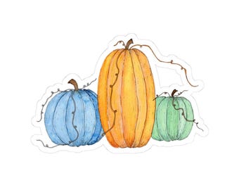 Sticker Three's Company, Pumpkin Art, Vinyl Laptop Decal, Journal Decoration