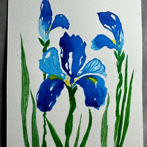 5x7 Original Watercolor Painting ‘Iris Daze’ Unframed, Watercolor Art, Watercolor Wall Decor, Floral Art, Iris Art