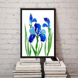 Watercolor Painting &quot;Iris Daze&quot; Prints Unframed, Watercolor Art, Watercolor Wall Decor, Floral Art, Iris Art