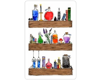 In the Witches Room Sticker, Witch Art, Vinyl Laptop Decal, Journal Decoration