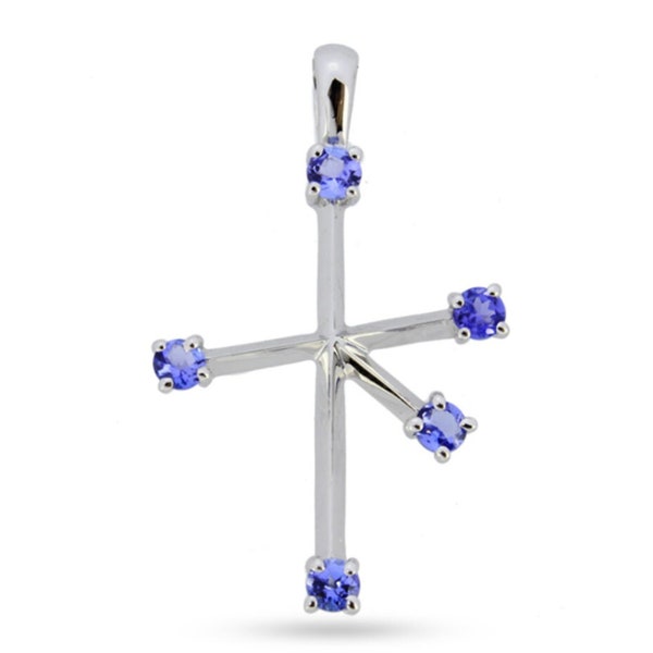 Silver Southern Cross Pendant, with Tanzanites