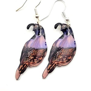 Quail Earrings with Semicolons-California Quail-Suicide Prevention-Mental Health Awareness