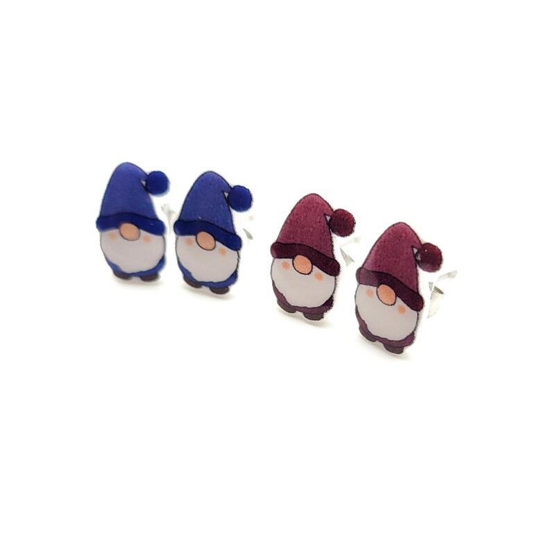 Garden Gnome Stud Earrings on Hypoallergenic Stainless Steel Posts