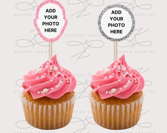 Custom Face Cupcake Toppers - Custom Birthday Party Cupcake Toppers, Party Decoration, Cupcake Topper, Custom topper, Cake Topper