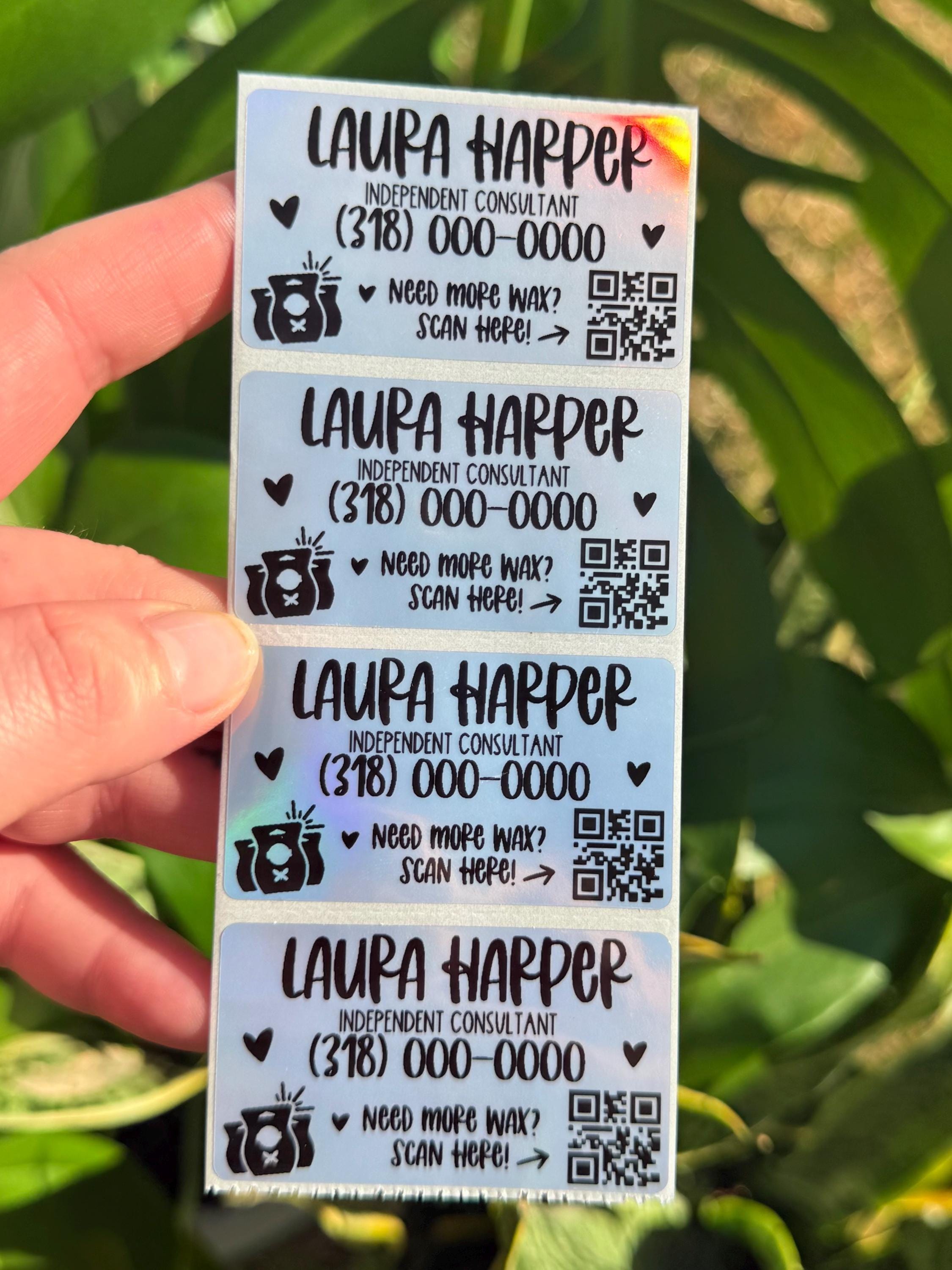 scentsy independent consultant stickers • custom QR code stickers for independent consultants • scentsy wax stickers • scan here to shop