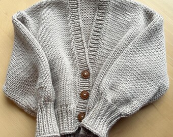 Alpaca Cardigan Hand Knitted Chunky Wool Sweater, Unique Cottagecore Style Slow fashion