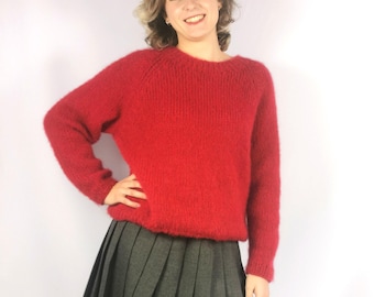 Handgemachte Alpaka Mohair Pullover | Grobstrick Kurzpullover