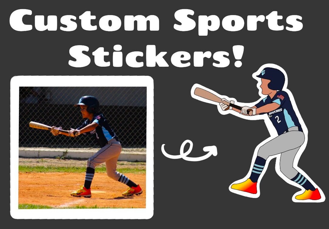 Custom Sports Sticker Decals Etsy