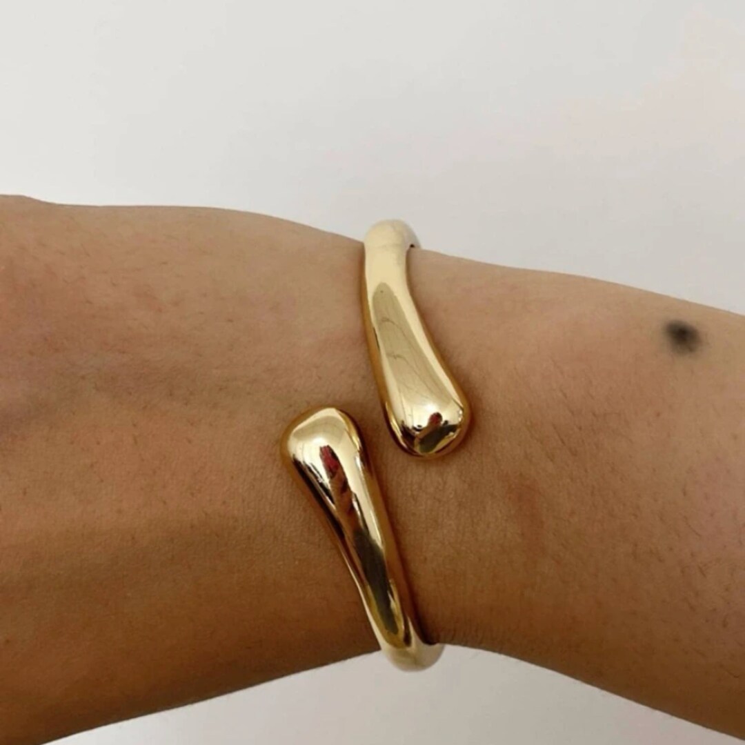Minimalist Gold Cuff Bangle Gold Cuff Bangle Gold Cuff Etsy