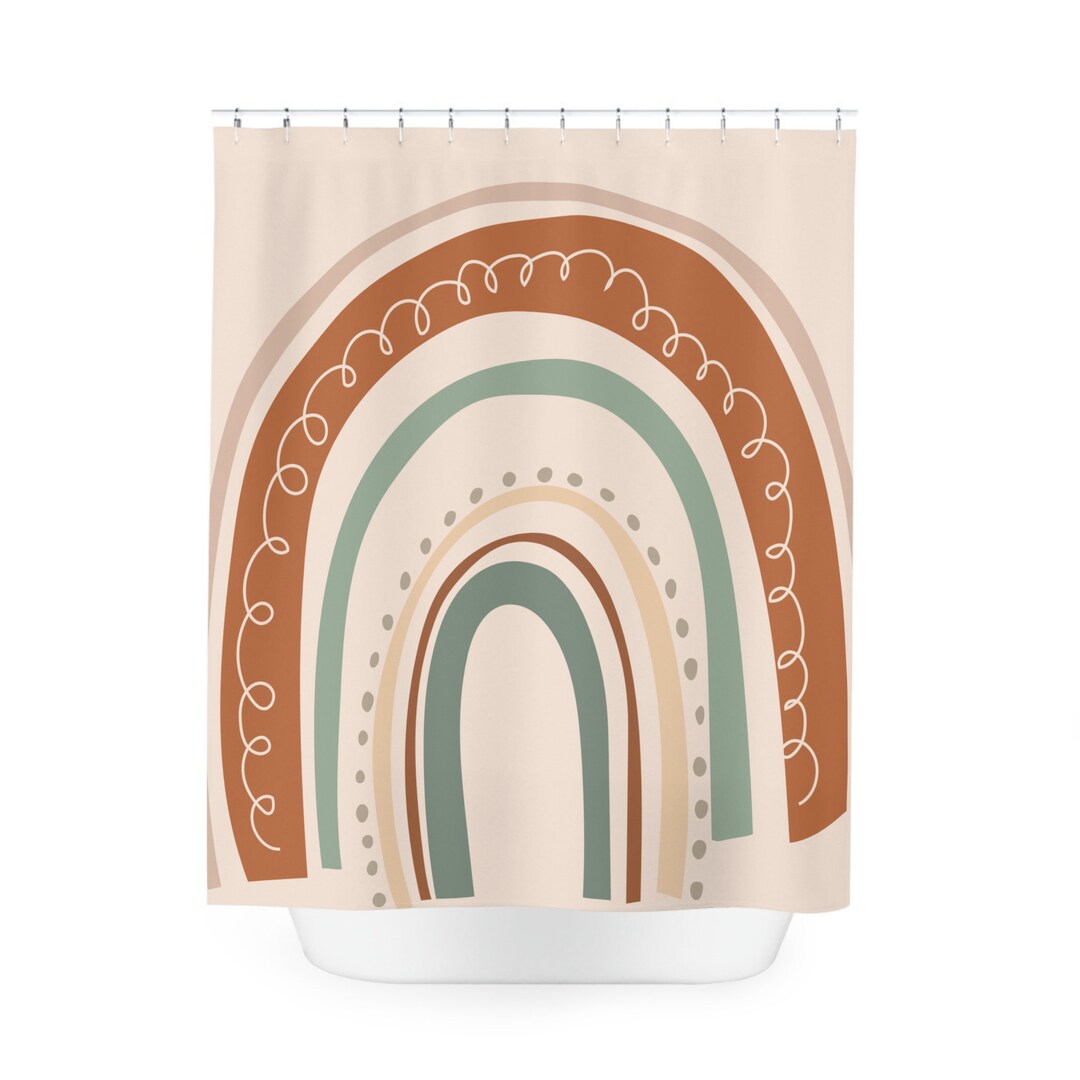 Boho Rainbow Shower Curtain Etsy