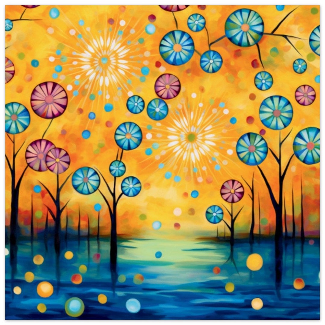 Floral Print Wall Art Bright Flowers Expressionist Etsy