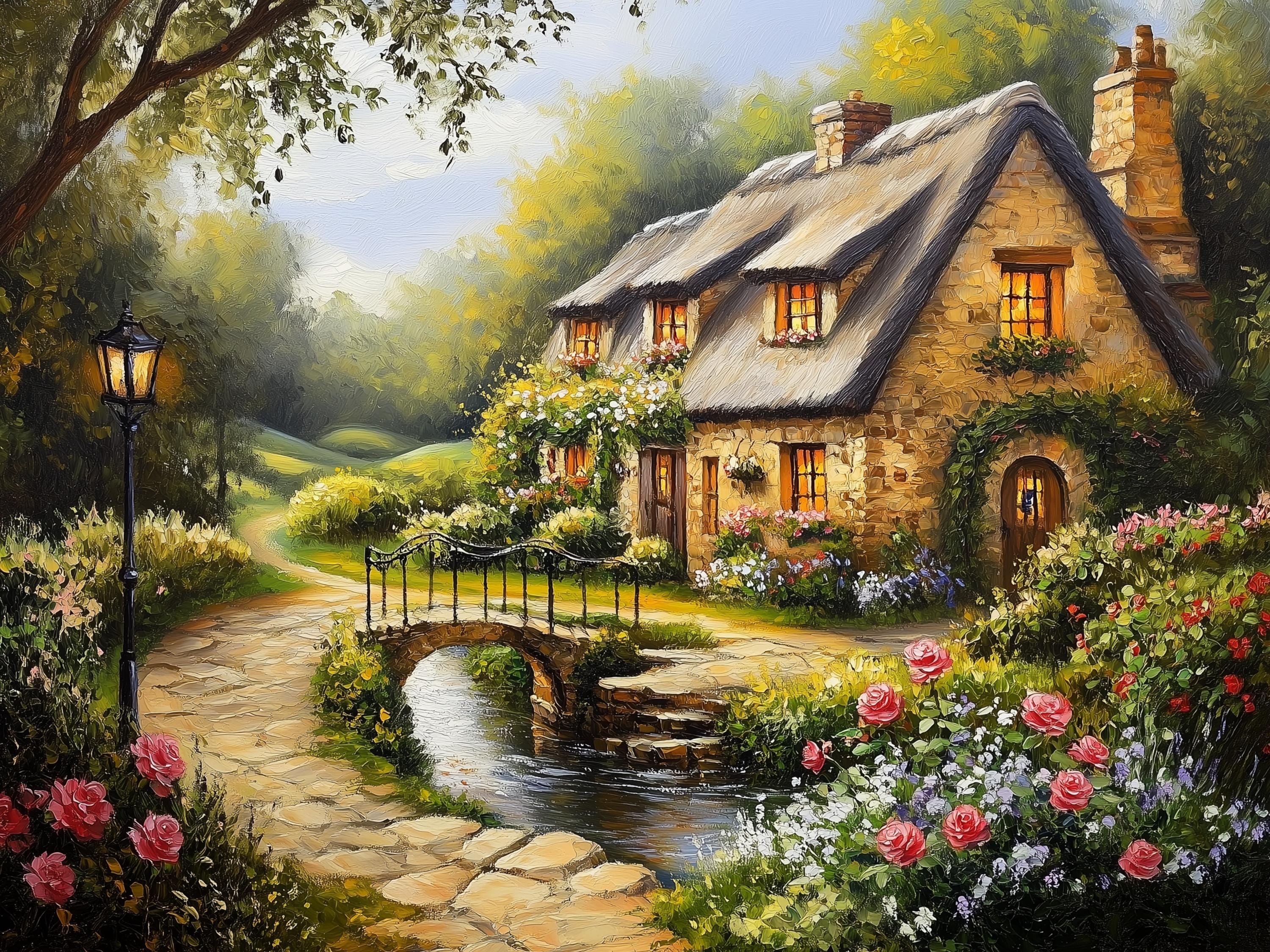 English Cottage Art Prints Set of 5, Country Garden Wall Decor ...