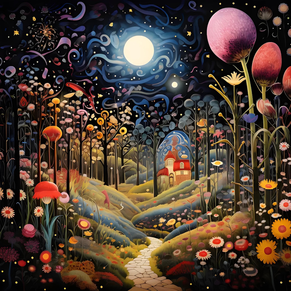 Exclusive Klimt Style Landscapes in 5K Set of 5. Print on Demand ...