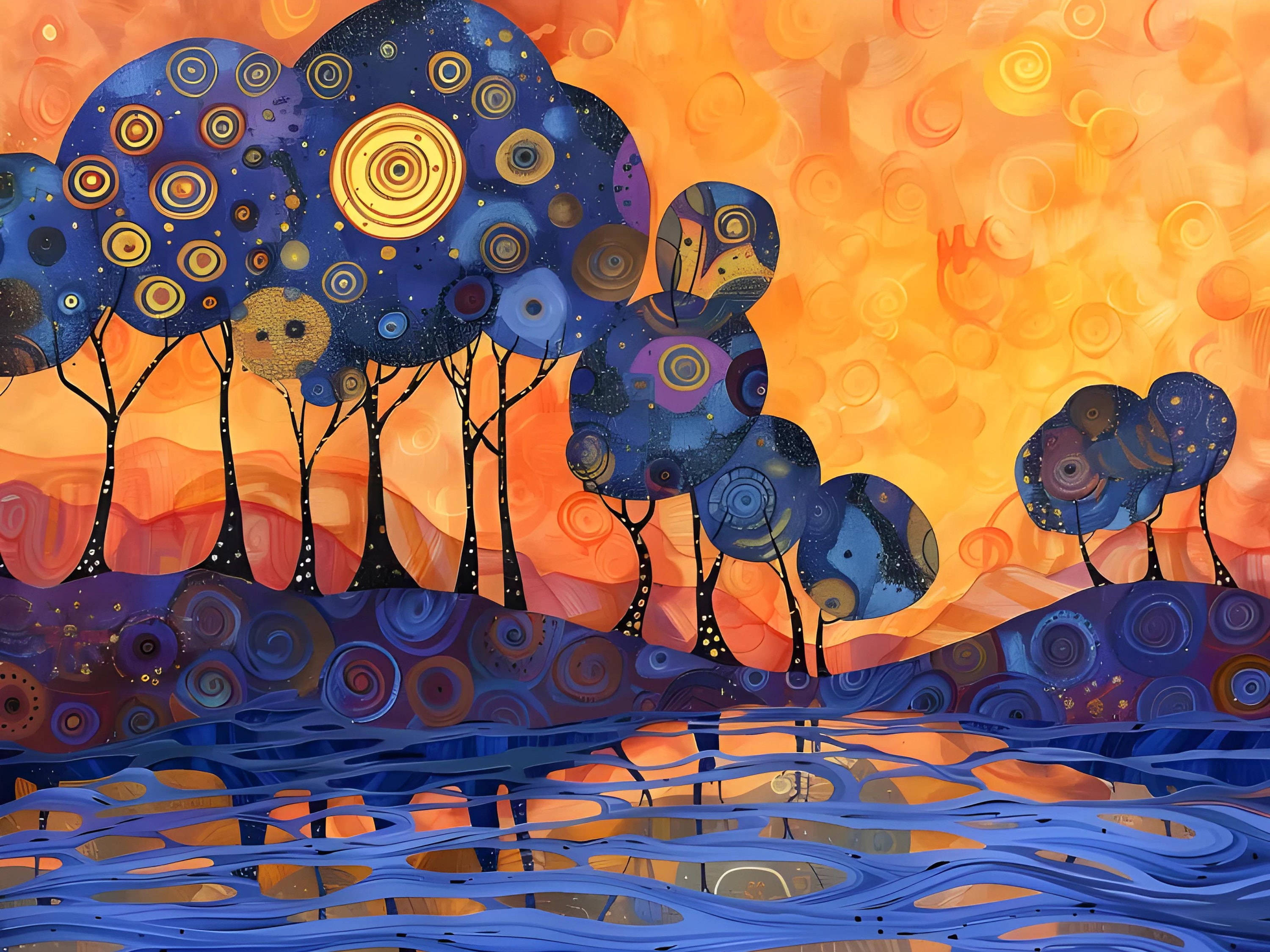 KUSAMA 絵画 Set of 5 in 5K! Yayoi Kusama Styled, Landscape Design, Art