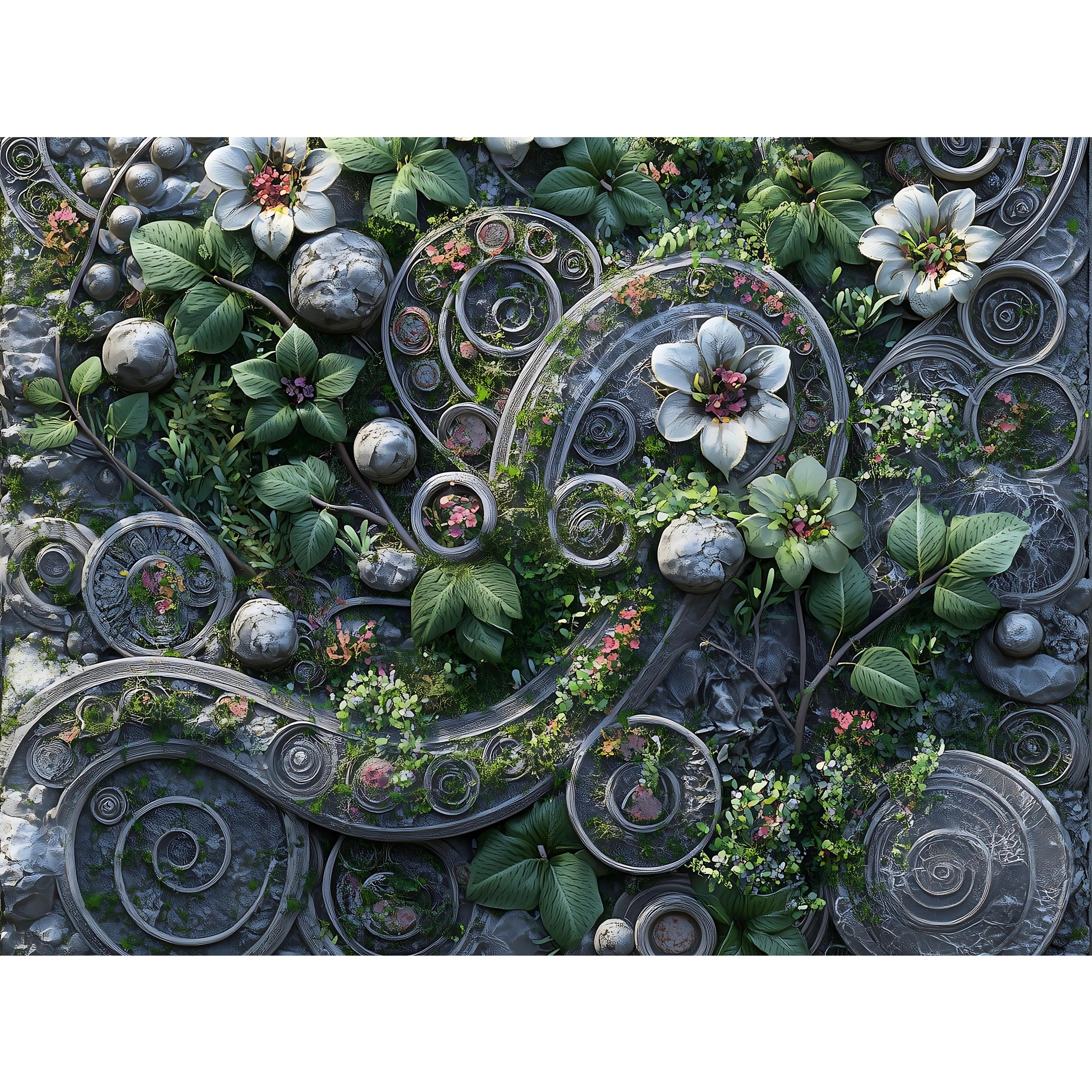 Floral Art Nouveau Garden Prints - 5 High-res, 25K Designs for DIY