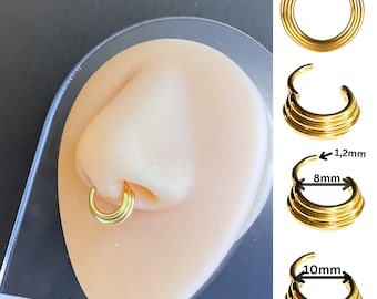 Nasenpiercing Gold Helix piercings piercing ohr septum piercing nasenpiercing 316L Chirurgenstahl Septum Piercing Clicker Ring