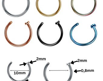 Nasenring Chirurgenstahl Nasenpiercing mit flachem Oberteil