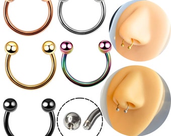 Nose Piercing Piercing Tragus Piercing Septum Horseshoe Ring Earring lip piercing ring bar thickness 1.2 mm horseshoe