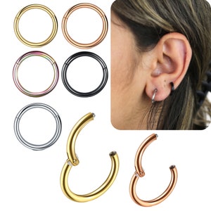 Segment ring piercing ring helix piercings 316L surgical steel Universal hinge segment for septum, nose, lip, ear various colors image 1