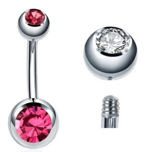 Belly Button Piercing 316L Surgical Steel Crystal Belly Button Ring / Silver / Rose Gold /Gold/ Navel Piercing / Navel Ring Rose