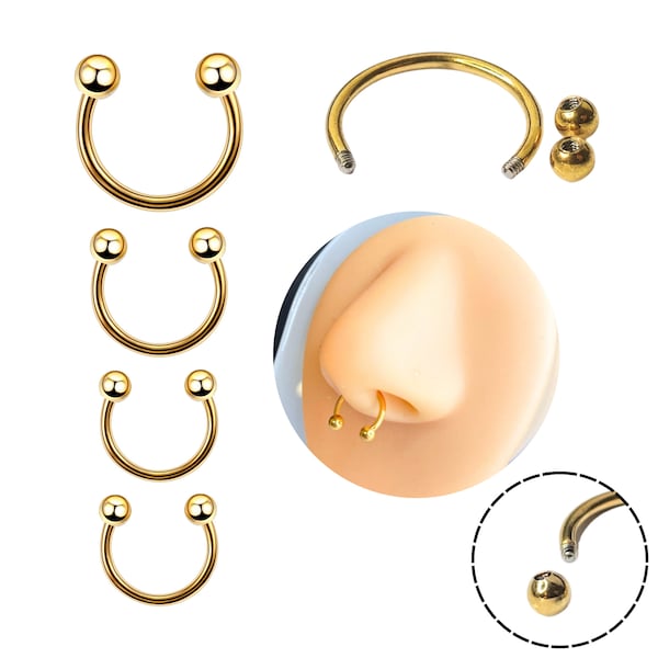 Hufeisen Piercing Helix Piercings-Gold-Chirurgenstahl- Piercing Ohr Septum Piercing Nasenpiercing Ring, Piercing Helix Piercing
