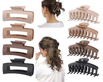 Large hair clip 8 pieces large 11 cm hair clips, hair clips for strong hold, stylish hair clips for women and girls