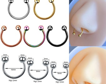 Nasenpiercing Piercing Tragus Piercing Septum Hufeisen Horseshoe Ring Ohrring lippenpiercing ring stabstärke 1,2 mm